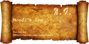 Novák Iza névjegykártya